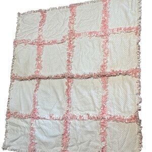 Handmade Pink Rag Quilt Baby Blanket —‎ Brand New